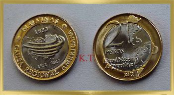 MALVINAS ISLAND 2 pesos 2012 (30 YEARS of FALKLAND WAR) UNC