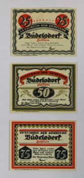 GERMANY SET 3 NOTGELD BUDELSDORF