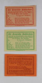 AUSTRIA SET 3 NOTGELD 10-20-50 HELLER 1920-21