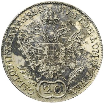 1829 AUSTRIA 20 KREUZER A Franz II, SILVER