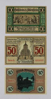 GERMANY SET 3 NOTGELD ALLENSTEIN