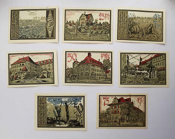 GERMANY SET 8 NOTGELD GOTBEGELD 1-12-1921