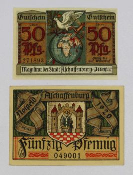 GERMANY SET 2  NOTGELD STADT ASCHAFFENBURG