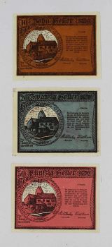 AUSTRIA SET 3  NOTGELD  10-20-50 HELLER 1920