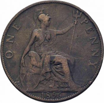 1896 Great Britain 1 Penny  Queen Victoria.