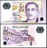 SINGAPORE 2 DOLLARS 2006 POLYMER WITHOUT SQUARE UNC