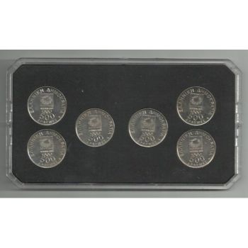 Grrece 6 x 500 drachmas commemorative coins 2000 in plastic case