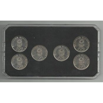 Grrece 6 x 500 drachmas commemorative coins 2000 in plastic case