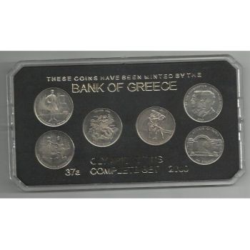 Grrece 6 x 500 drachmas commemorative coins 2000 in plastic case