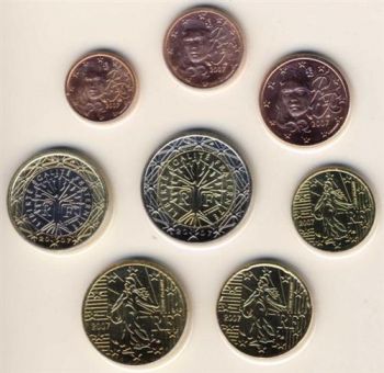 FRANCE. Complete Euro Set BU 2007 w/ capsules - Free shipping E.U.