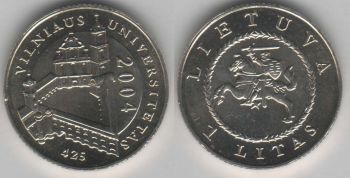 Lithuania 1 litas 2004 Vilnius University km#137 UNC