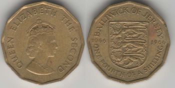 Jersey 1/4 shilling 1966 km#27 Norman Conquest