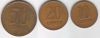 Lithuania 3 Coins Set: 10, 20, 50 Centu 1991