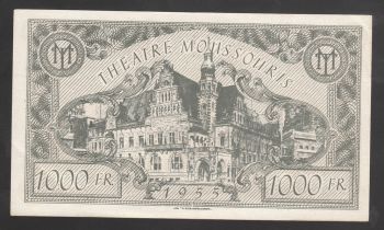 Greece ticket Theatre Moussouris 1955 - 1000 FR.