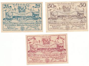 Germany 1920 - 25, 50 & 1 mark UNC