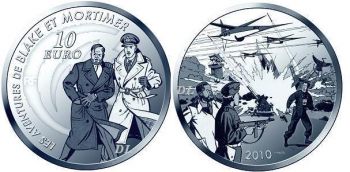 FRANCE. 10 Euro Silver PROOF 2010 Blake & Mortimer