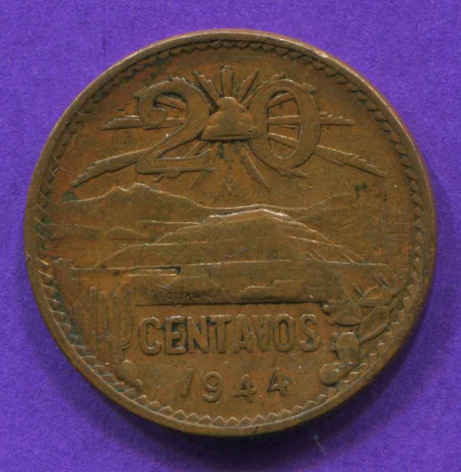 20 centavos 1944 value