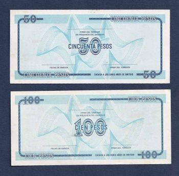 CUBA set 50+100 Pesos Serie C, AUNC