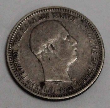 50 Λεπτά Κρητική Πολιτεία Ασημένιο 1901