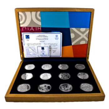 Greece 12 coins 10 Euro Silver Proof olympic games 2004