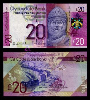SCOTLAND CLYDESDALE BANK 20 POUNDS 2009 UNC