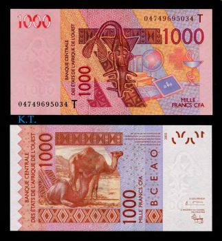 TOGO (WEST AFRICAN STATE) 1000 FRANCS 2004 UNC