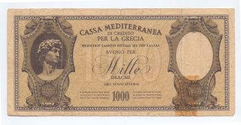 Greece 1000 Drachmas 1941 Cassa Mediterranea, P-M6