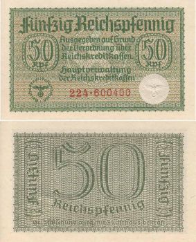50-Reichpfenning 1943 με την σβάστικα, Ελλην. Κατοχής UNC