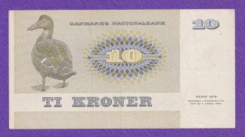 DENMARK 10 Kroner 1972 AUNC No4771