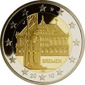 GERMANY 2010 5 X 2 EURO City Hall and Roland MINT A-D-F-G-J