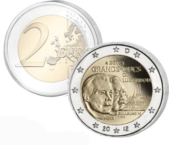 LUXEMBOURG 2 EURO 2012 Death of William IV