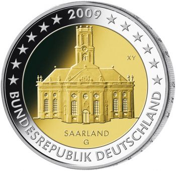 GERMANY 2009 5 X 2 EURO SAARLAND  MINT A-D-F-G-J