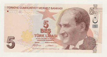 TURKEY - 5 LIRA 2009 UNC - P 222