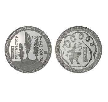 San Marino 2008 Beijing Olympic Games Silver 5 Euro