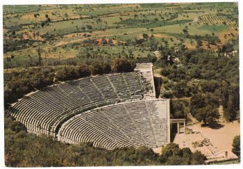 Greece Postcard & Stamp - The Epidauros Theatre