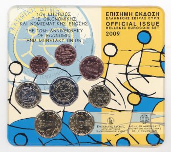 Greece - Euro coins Official BU Set 2009 (with 2 Euro EMU)