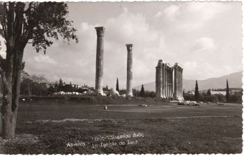 Greece Postcard & Stamp - Athens Temple of Zeus