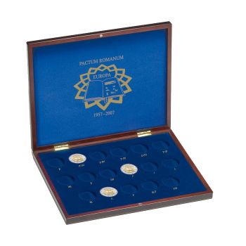 Wooden Coin Presentation Case for 17 2-Euro coins Treaty of Rome in capsules