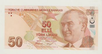 Turkey 50 lira 2009  P-225 UNC