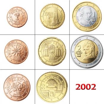 AUSTRIA - UNC SET 2002 (8 COINS)