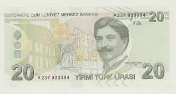 TURKEY - 20 LIRA 2009 UNC - P 224