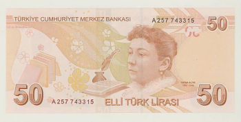 Turkey 50 lira 2009  P-225 UNC