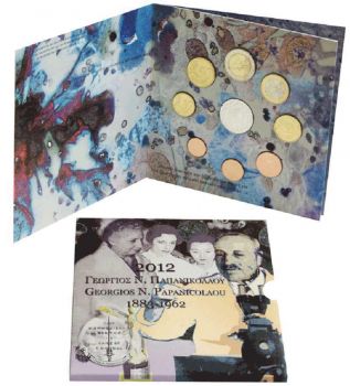 GREECE EURO SET 2012 PAPANIKOLAOU + 10 EURO SILVER