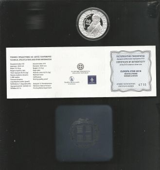 Greece: 10 EURO silver proof coin 2018