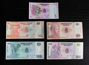 SET 5 χαρτονομισμάτων από τo CONGO.