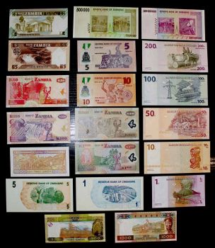 ΑΦΡΙΚΗ ΣΥΛΛΟΓΗ ΜΕ 20 UNC ΧΑΡΤΟΝΟΜΙΣΜΑΤΑ