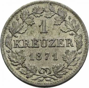 Bayern 1 Kreuzer 1871 Munich Ludwig II Ασημένιο