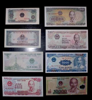 VIETNAM συλλογή με 8 χαρτονομίσματα σε ακυκλοφόρητη κατάσταση