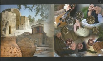 Greece: Blister (Triptych) 2019 (Creta) with all EURO coins ( 2 EURO with Europe !)