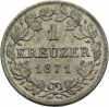 Bayern 1 Kreuzer 1871 Munich Ludwig II Ασημένιο